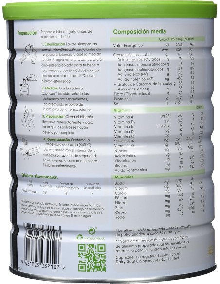 Oferta Capricare 3 Leche de crecimiento 800g. +12M. Capricare