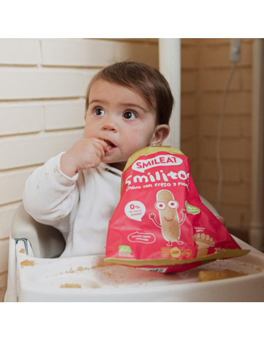 Smilitos sabor fresa y plátano eco |Smileat - Nappy.es
