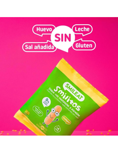 Smilitos sabor manzana y plátano 25gr eco | Smileat - Nappy.es