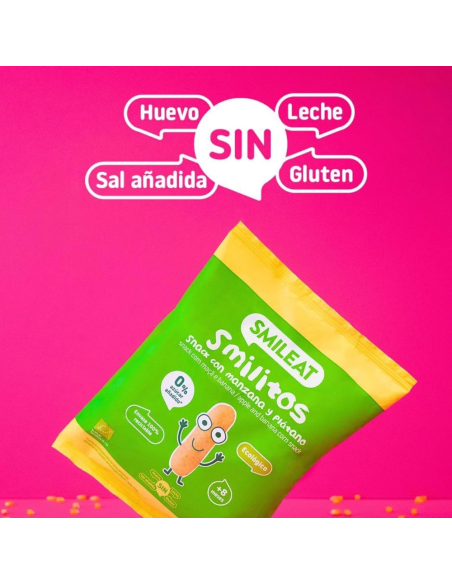 Smilitos sabor manzana y plátano 25gr eco | Smileat - Nappy.es