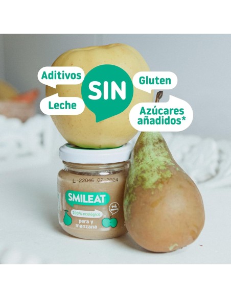 Oferta Potito pera y manzana ecológica tarrito 130g. +6M Smileat