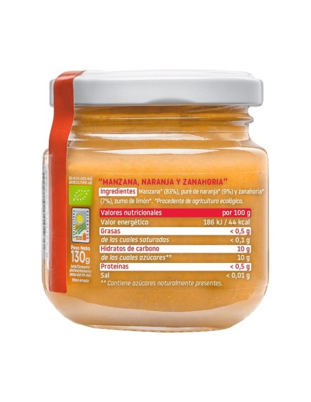 Oferta Potito manzana, naranja y zanahoria ecológica tarrito 130g. +6M