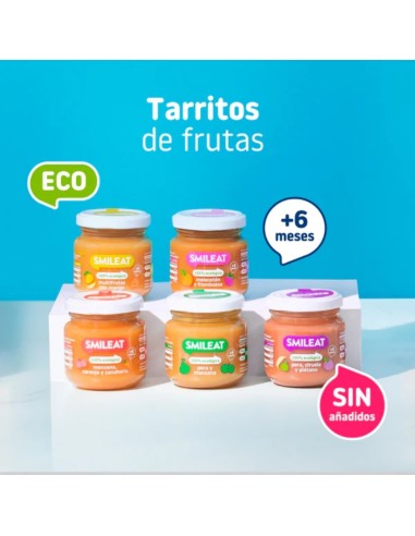 Oferta Potito pera, ciruela y plátano ecológico 130g. +6M Smileat