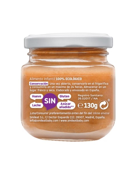 Oferta Potito pera, ciruela y plátano ecológico 130g. +6M Smileat