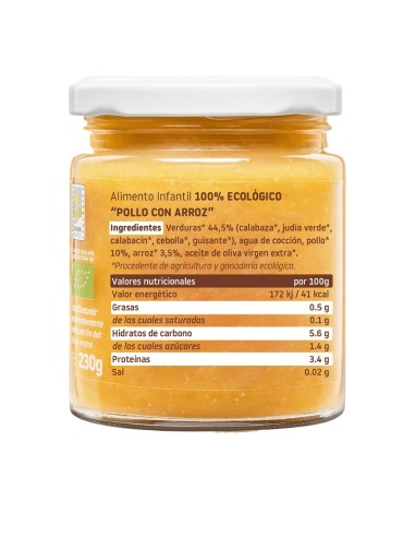 Oferta Potito pollo con arroz ecológico tarrito 230g. +6M Smileat
