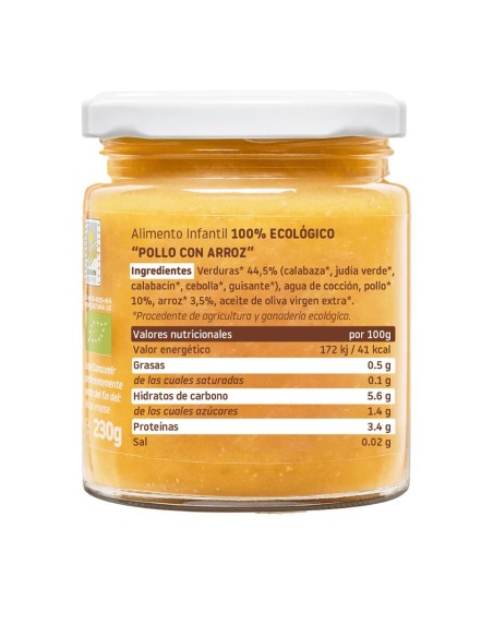 Oferta Potito pollo con arroz ecológico tarrito 230g. +6M Smileat