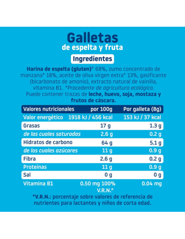 Galletas de espelta con manzana ecológica | Smileat - Nappy.es