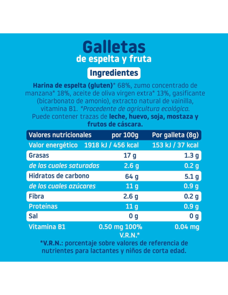 Galletas de espelta con manzana ecológica | Smileat - Nappy.es