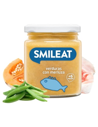 Oferta Potito verduras con merluza ecológico tarrito 230g. +6M Smileat