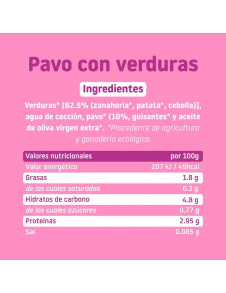 Oferta Potito pavo con verduras ecológico tarrito 230g. +6M Smileat