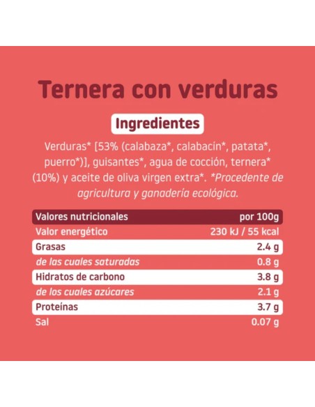 Oferta Potito ternera con verduras ecológico tarrito 230g. +6M Smileat