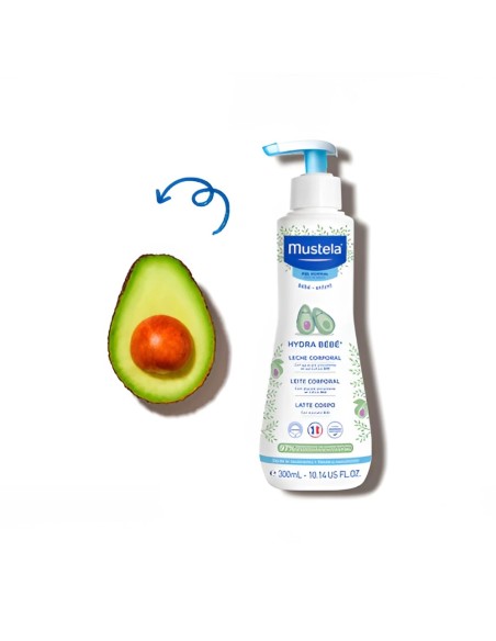 leche-corporal-hydra-bebe-aguacate-750ml-mustela-2.jpg – Detalle de la textura ligera.