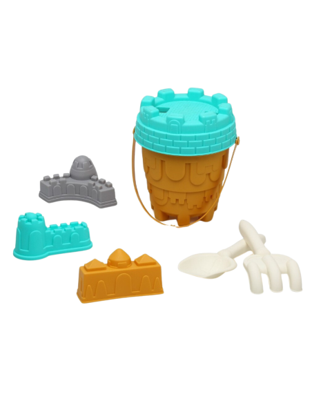 Set cubo de playa castillos +18m Kiokids
