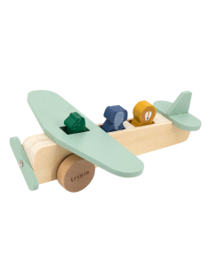 avion-animales-madera-trixie-1.jpg – Vista frontal del avión con animales. 2