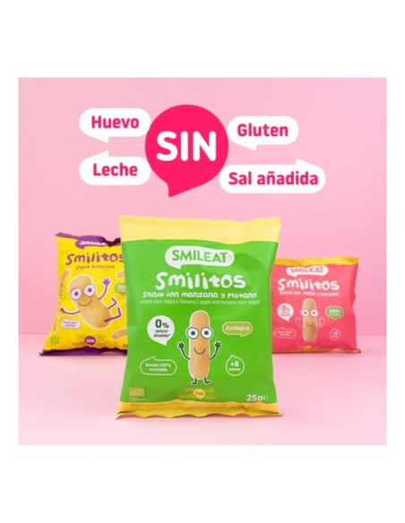 Oferta Pack 3 uds. Smilitos de maíz bolsa 38g. +8M Smileat