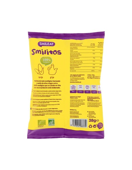 Oferta Pack 3 uds. Smilitos de maíz bolsa 38g. +8M Smileat