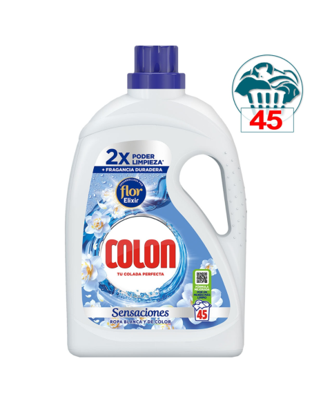 detergente-liquido-sensaciones-flor-elixir-45dosis-colon-2.jpg – Vista trasera con ingredientes y dosificación.