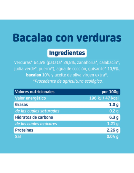 Tarrito bacalao con verduras | Smileat - Nappy.es