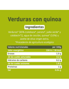 Tarrito de verduras con quinoa 230 gr | Smileat - Nappy.es 2