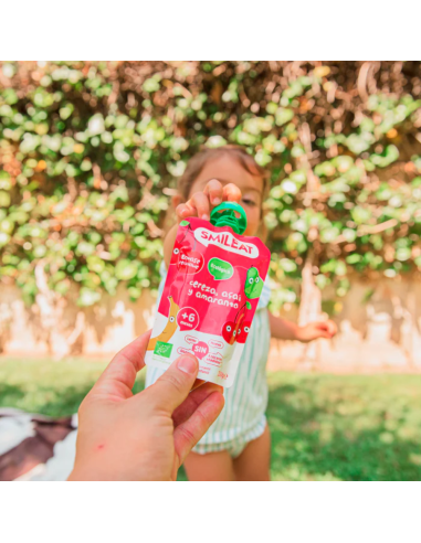 Pouche de cereza, açaí y amaranto | Smileat - Nappy.es