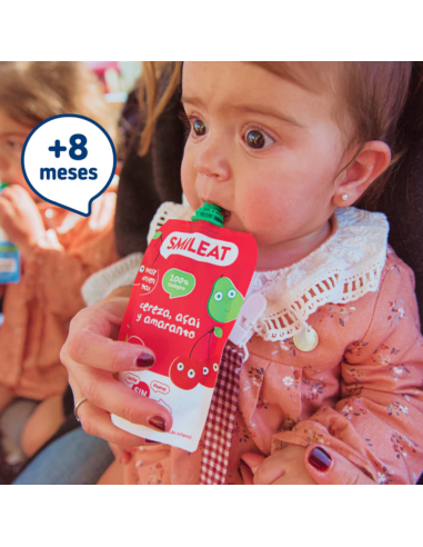 Pouche de cereza, açaí y amaranto | Smileat - Nappy.es