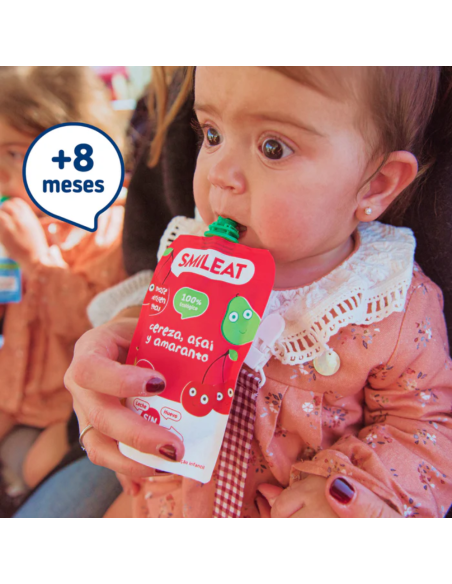 Pouche de cereza, açaí y amaranto | Smileat - Nappy.es