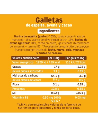 Oferta Galletas de espelta, avena y cacao 220g. +10M Smileat