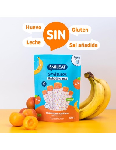 Oferta Smilado albaricoque y plátano ecológico 250g. (5 uds) +6M. Smil