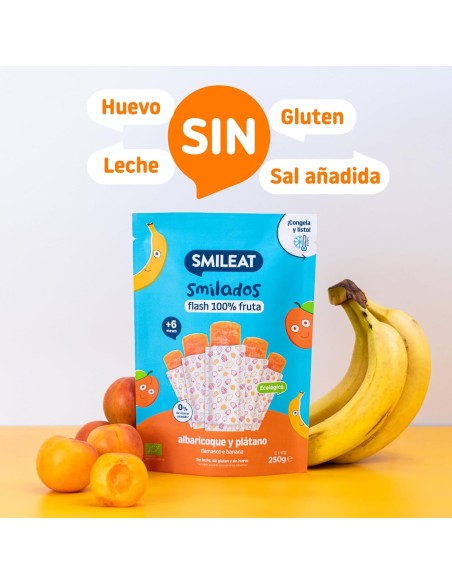 Oferta Smilado albaricoque y plátano ecológico 250g. (5 uds) +6M. Smil