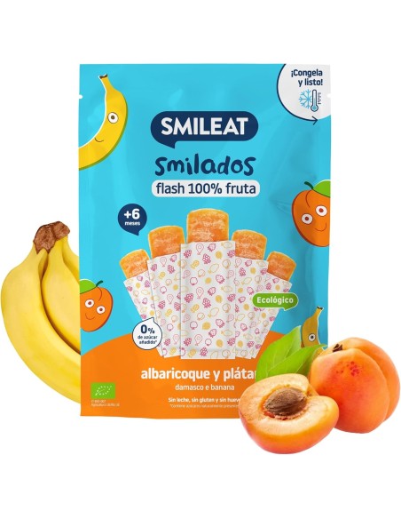 Oferta Smilado albaricoque y plátano ecológico 250g. (5 uds) +6M. Smil