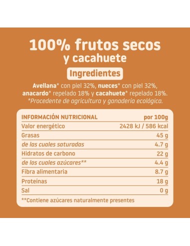 Oferta Mix frutos secos y cacahuete ECO 200g. +6M Smileat