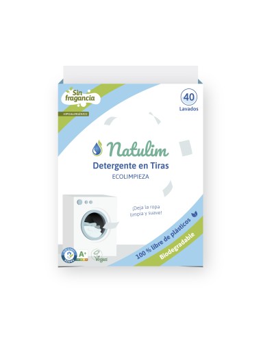 Detergente en tiras fragancia natural (40 lavados). Natulim