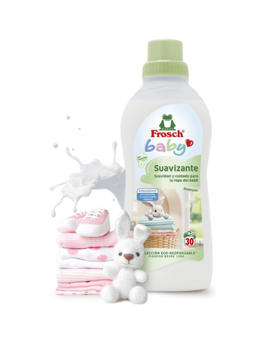 suavizante-750ml-30lavados-frosch-baby-1.jpg – Vista frontal suavizante Frosch Baby 750 ml.