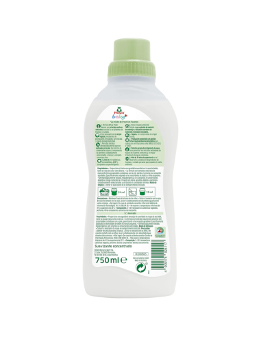 suavizante-750ml-30lavados-frosch-baby-2.jpg – Vista trasera con ingredientes y modo de uso.