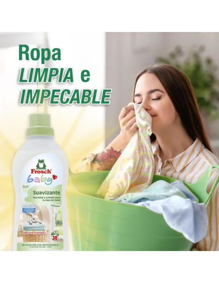 suavizante-750ml-30lavados-frosch-baby-6.jpg – Vista frontal suavizante Frosch Baby 750 ml.