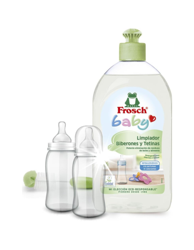 liquido-limpia-biberones-chupetes-500ml-frosch-baby-1.jpg – Vista frontal del limpiabiberones Frosch Baby 500 ml.