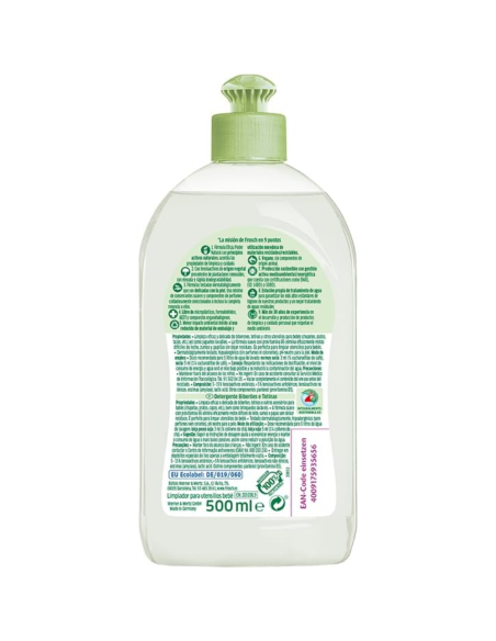 liquido-limpia-biberones-chupetes-500ml-frosch-baby-2.jpg – Vista trasera con ingredientes y modo de uso.