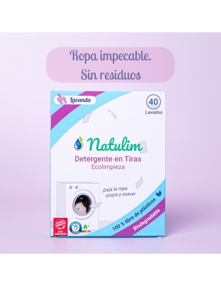 Detergente en tiras fragancia lavanda 40 lavados Natulim