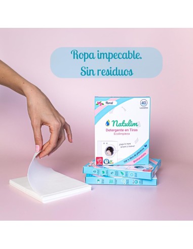 Detergente en tiras fragancia floral 40 lavados Natulim