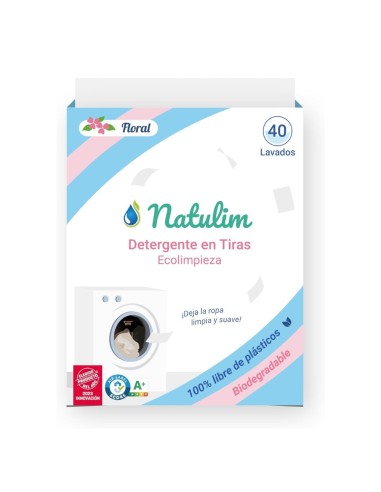 Detergente en tiras fragancia floral 40 lavados Natulim