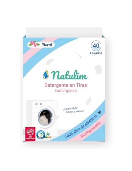 Detergente en tiras fragancia floral 40 lavados Natulim