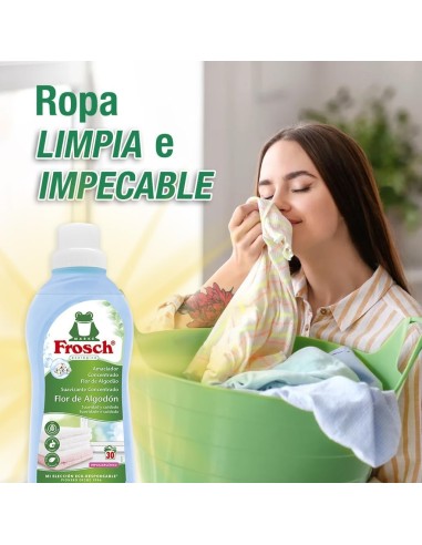 suavizante-concentrado-flor-de-algodon-750ml-frosch-3.jpg – Detalle de textura y tapón dosificador.