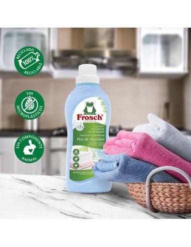 suavizante-concentrado-flor-de-algodon-750ml-frosch-2.jpg – Vista trasera con ingredientes y modo de uso.