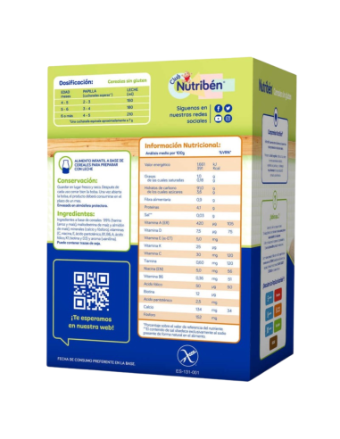 Cereales sin gluten 600 gr | Nutribén - Nappy.es