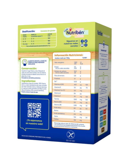 Cereales sin gluten 600 gr | Nutribén - Nappy.es