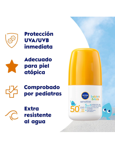 Roll-On Solar Sensitive SPF 50+ 50ml - NIVEA Sun Kids