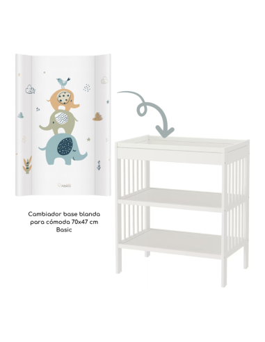 Cambiador blando 70x47cm modelo elefante | Albero Mio - Nappy.es