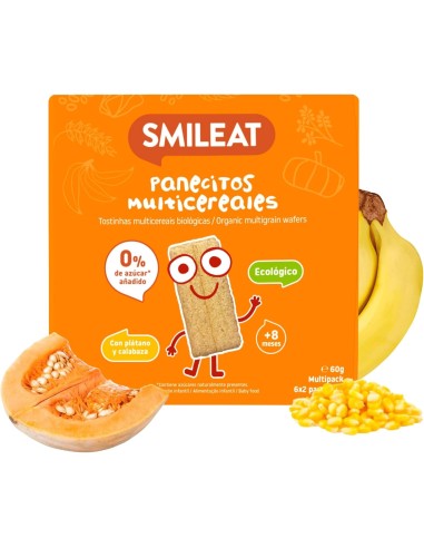 Oferta Panecillos de cereales con plátano y calabaza 60g. +8M Smileat