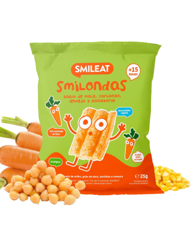 Snack de maíz, garbanzo, lenteja y zanahoria | Smileat - Nappy.es
