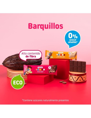 Oferta Barquillo TRIBOO relleno de crema de cacao 30g. Smileat